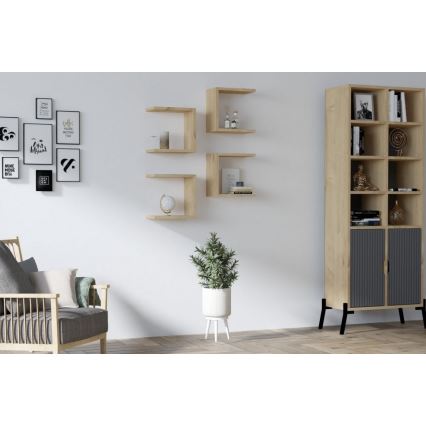 CONJUNTO 4x Prateleira de parede BASE castanha