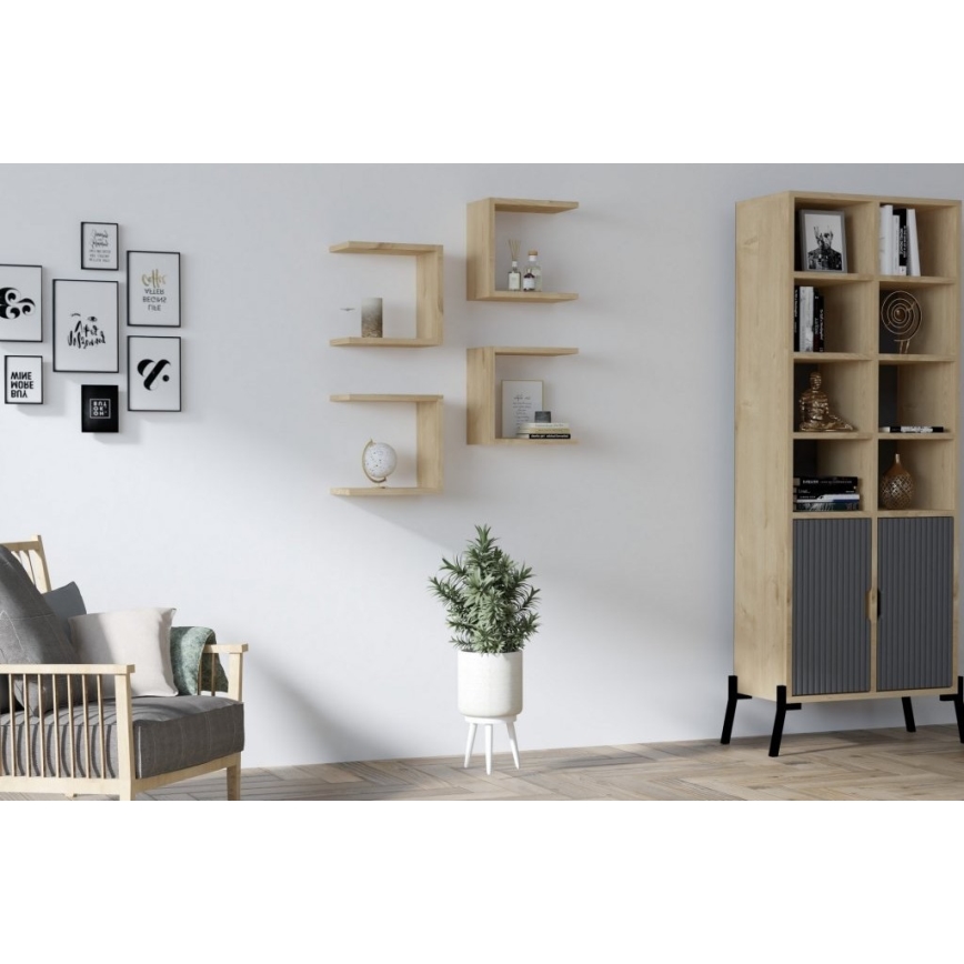 CONJUNTO 4x Prateleira de parede BASE castanha