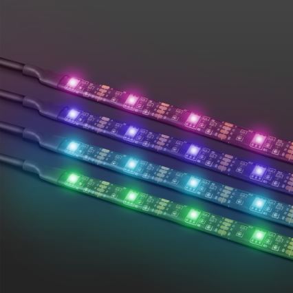 CONJUNTO 4x Tira LED RGB com regulação 2x30cm 2x50cm LED/2,16/3,6W/5V IP65 + controlo remoto
