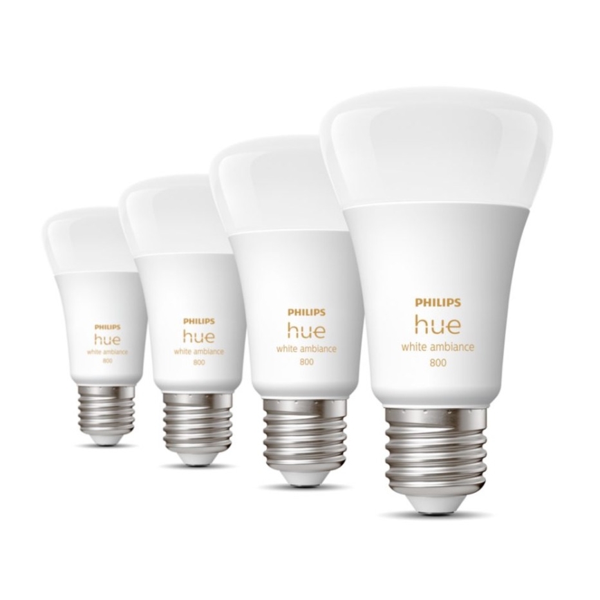 CONJUNTO 4xLâmpada LED com regulação Philips Hue WHITE AMBIANCE E27/6W/230V 2200-6500K