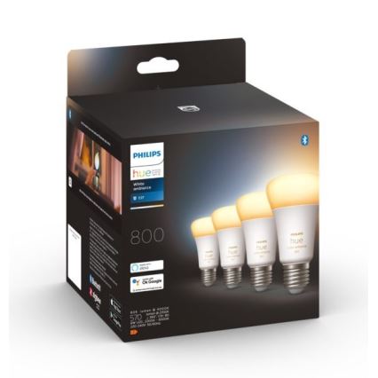 CONJUNTO 4xLâmpada LED com regulação Philips Hue WHITE AMBIANCE E27/6W/230V 2200-6500K