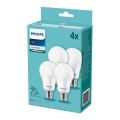 CONJUNTO 4xLâmpada LED Philips A60 E27/10W/230V 4000K