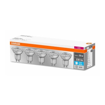 CONJUNTO 5x Lâmpada LED GU10/2.6W/230V 4,000K - Osram