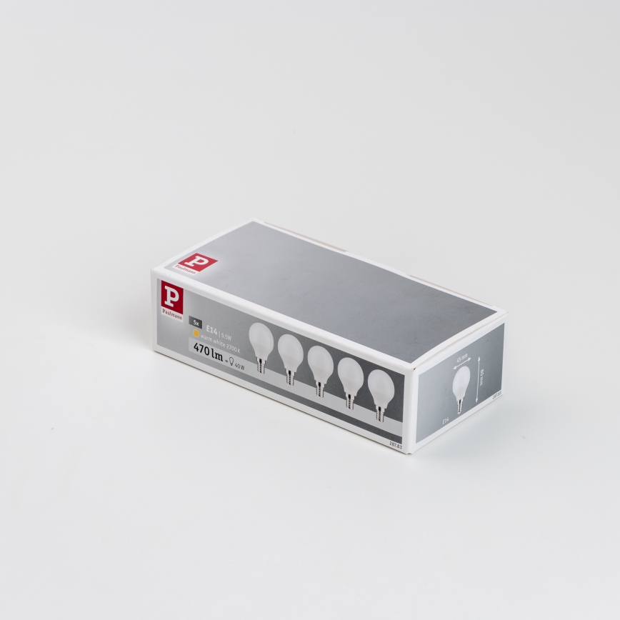 CONJUNTO 5x Lâmpadas LED P45 E14/5,5W/230V 2700K - Paulmann 28783