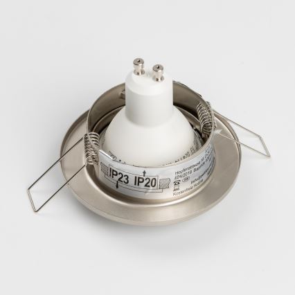 Conjunto 5x luminárias embutidas para casa de banho 1xGU10/4W/230V IP23, acabamento cromo mate