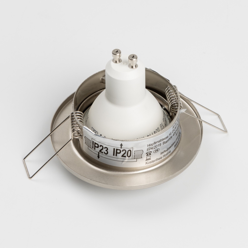 Conjunto 5x luminárias embutidas para casa de banho 1xGU10/4W/230V IP23, acabamento cromo mate