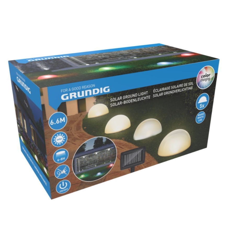 CONJUNTO 5x Luzes solares LED LED/3,2V 600 mAh multicolor