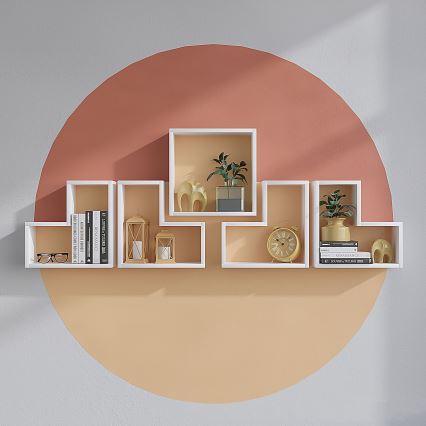 CONJUNTO 5x Prateleira de parede ELITRA branca