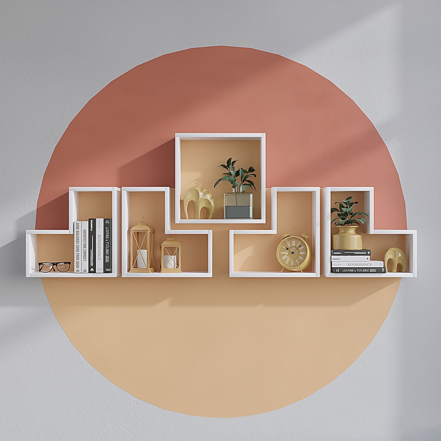 CONJUNTO 5x Prateleira de parede ELITRA branca