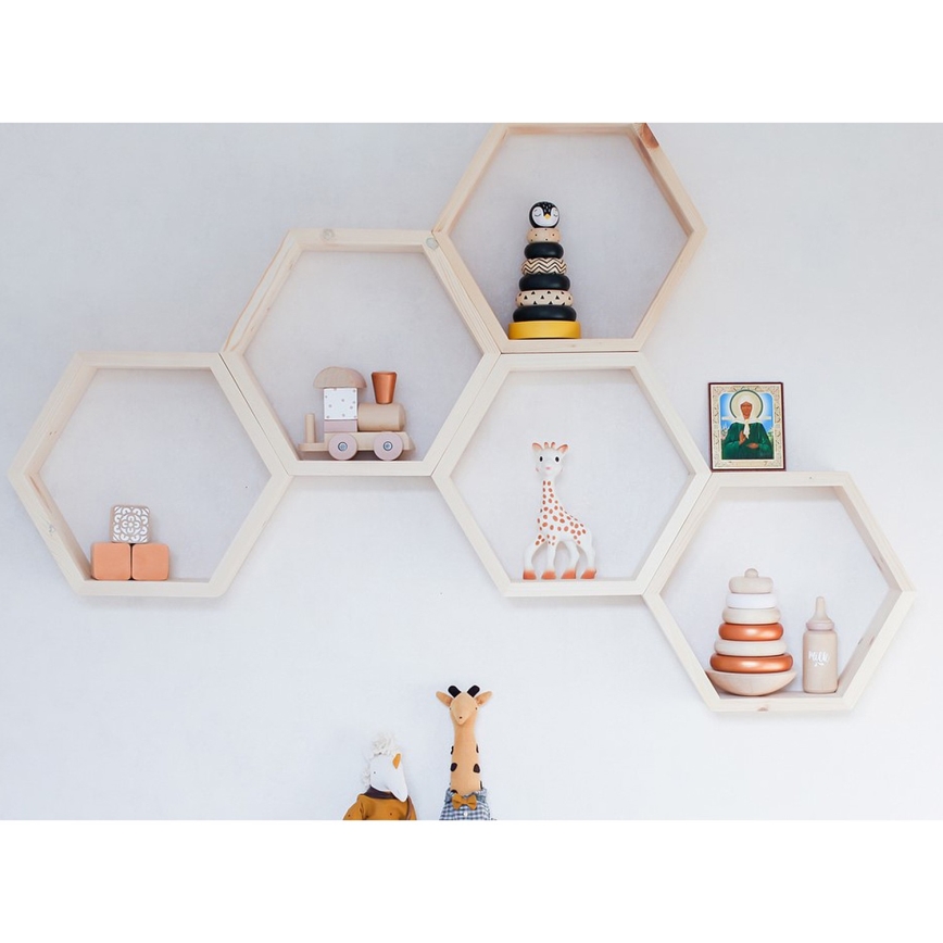 CONJUNTO 5x Prateleira de parede RAF 36x31 cm abeto