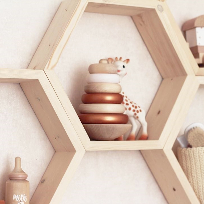 CONJUNTO 5x Prateleira de parede RAF 36x31 cm abeto