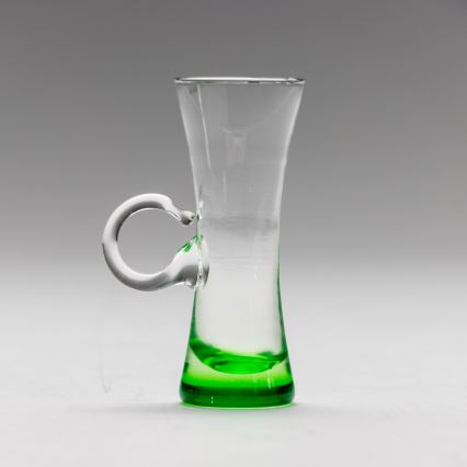 Conjunto de 6 copos de licor com alça verde