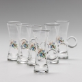 Conjunto 6x copo de licor com pega transparente e padrão de bouquet no. 2
