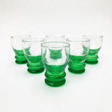 Conjunto 6x copo de licor transparente verde