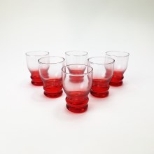 Conjunto 6x copo de licor transparente vermelho