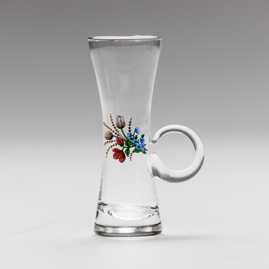 Conjunto 6x copos de licor com uma pega transparente e padrão de bouquet no. 5