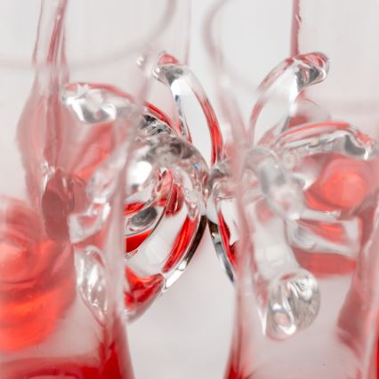 Conjunto 6x copos de licor com pega vermelho