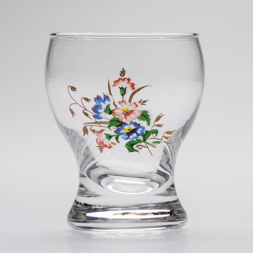 Conjunto 6x copos de licor transparente - padrão floral n.º 3