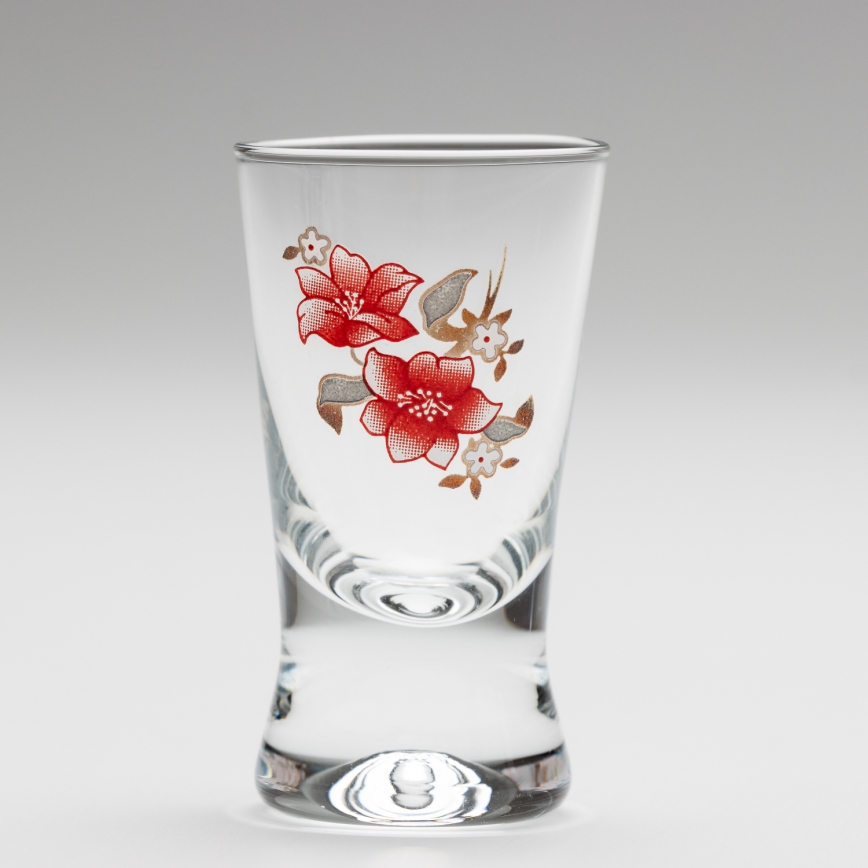 Conjunto 6x copos para shots transparente com padrão de bouquet no. 2