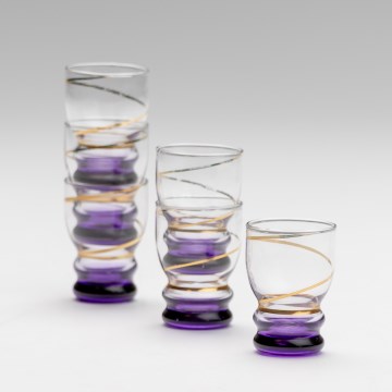 Conjunto 6x copos para shots transparente roxo