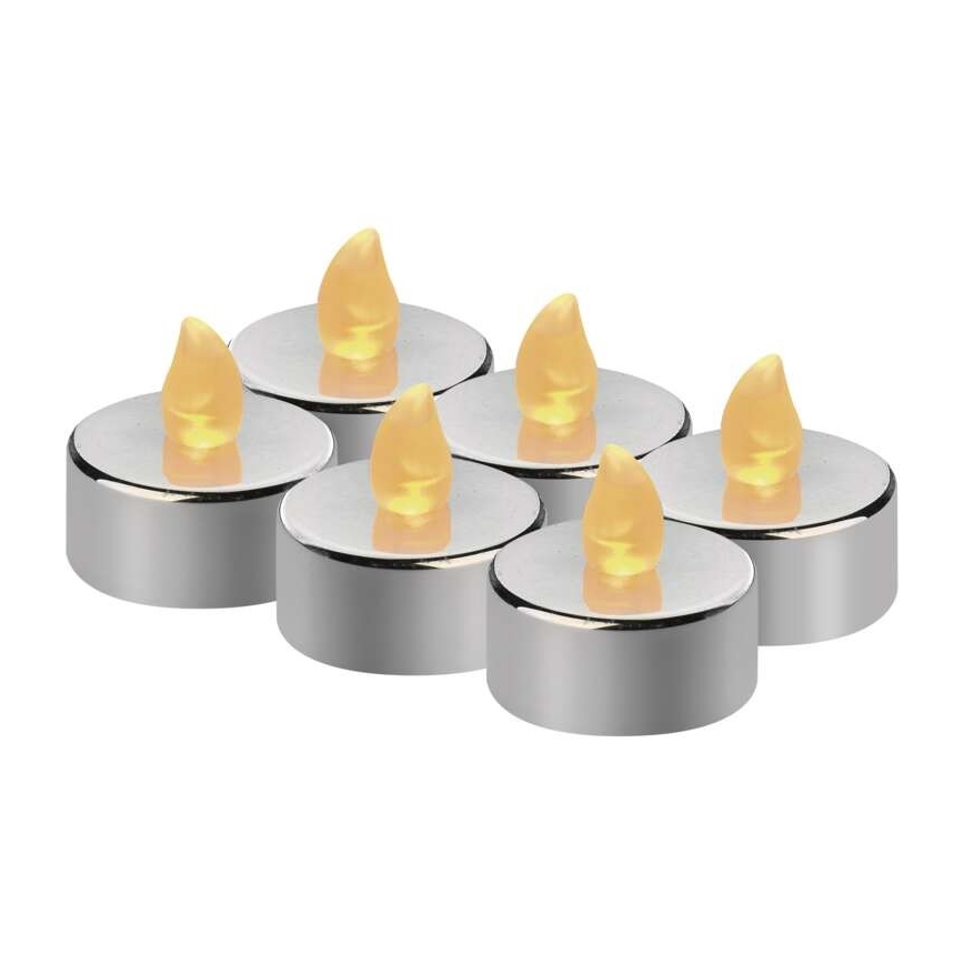 CONJUNTO 6x Decorações de Natal LED 6xLED/6xCR2032 cromado brilhante