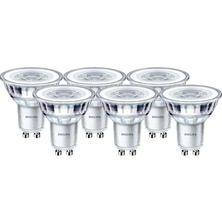 CONJUNTO 6x Lâmpada LED Philips GU10/4,6W/230V 2700K