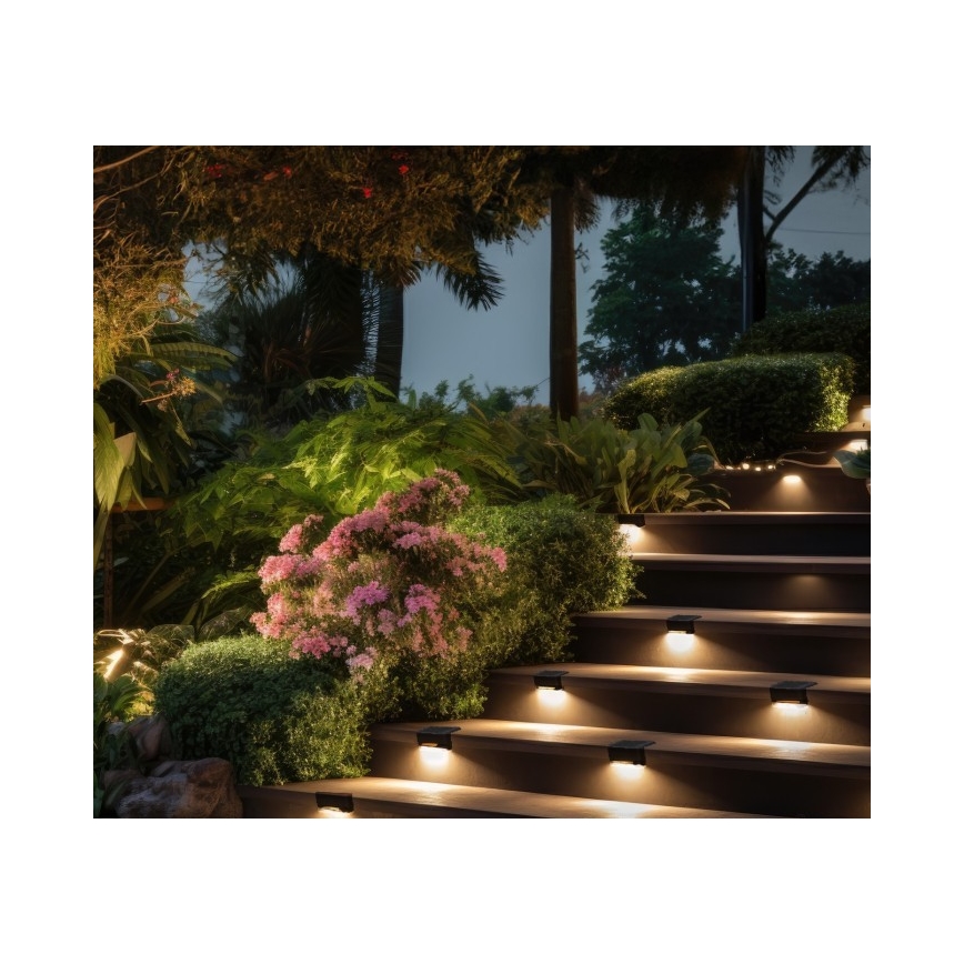 CONJUNTO 8x Iluminação solar LED para escadas LED/0,06W/1,2V 3000K IP44 600 mAh