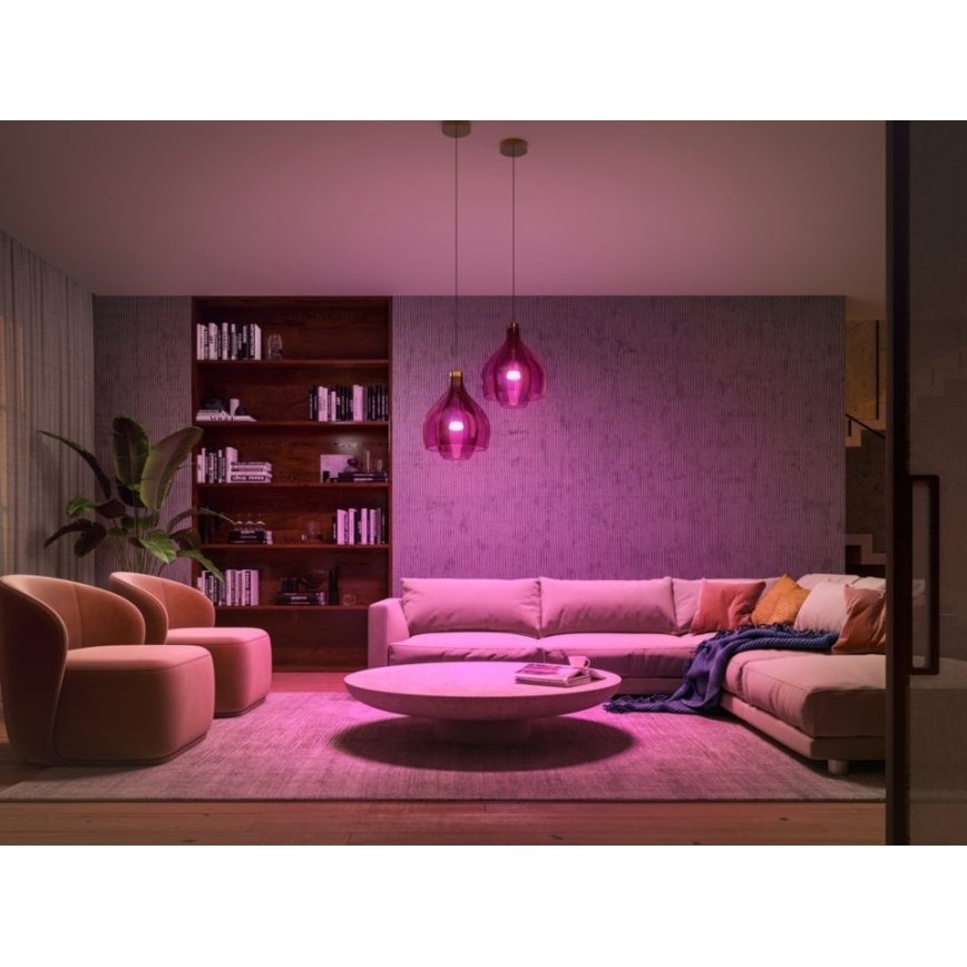 Conjunto básico Philips Hue WHITE AND COLOR AAMBIANCE 2xE27/9W/230V 2000-6500K + dispositivo de interligação
