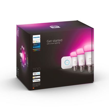 Conjunto básico Philips Hue WHITE AND COLOR AMBIANCE 3xE27/9W/230V 2000-6500K + dispositivo de interconexão