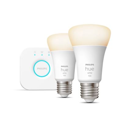 Conjunto básico Philips Hue WHITE 2xE27/9,5W 2700K + dispositivo de interligação