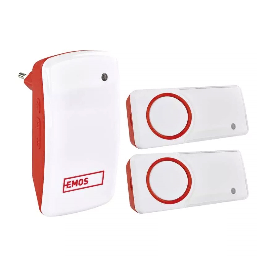 CONJUNTO Campainha sem fios de tomada + 2x botão 230V IP44