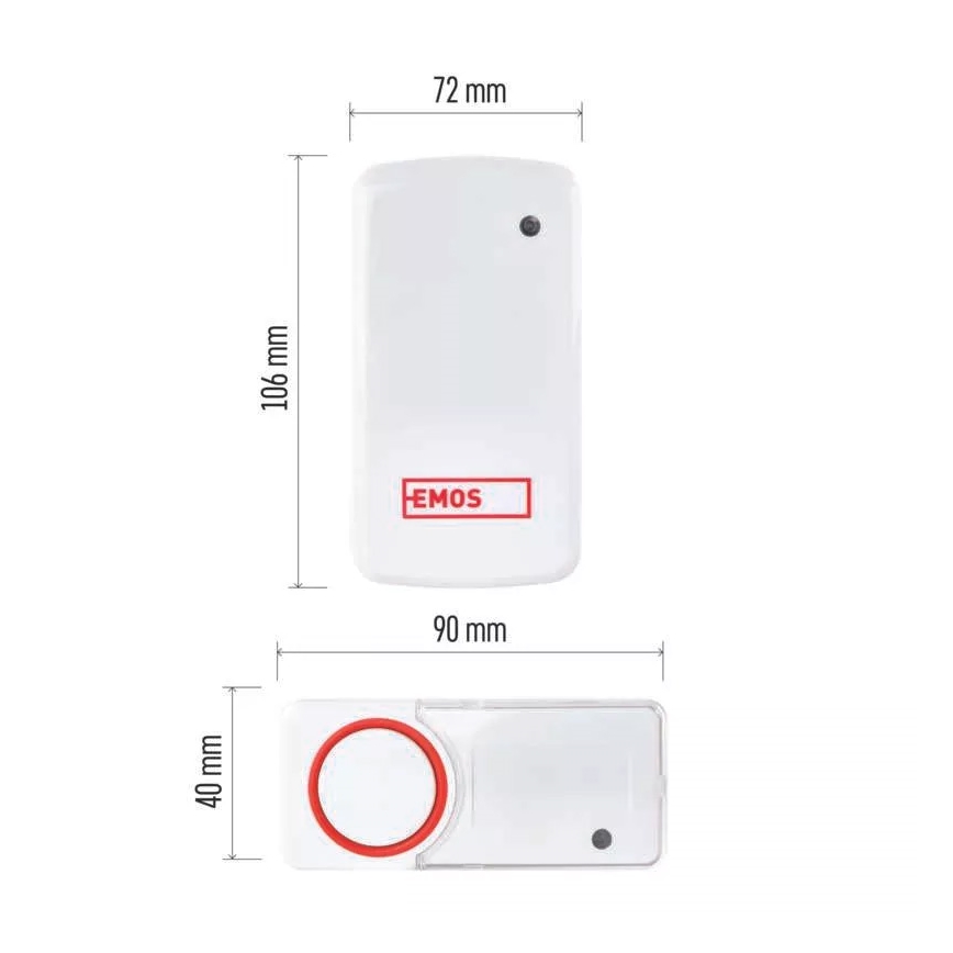 CONJUNTO Campainha sem fios de tomada + 2x botão 230V IP44