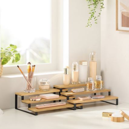 Conjunto com 2 suportes para especiarias MARGE, preto/castanho