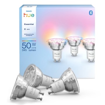 Conjunto com 3 lâmpadas LED dimerizáveis Philips Hue White And Color Ambiance Essential GU10/4,7W/230V 2200-6500K