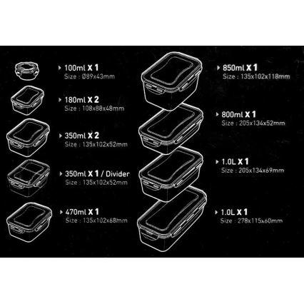 Conjunto de 11 recipientes para alimentos LOCK