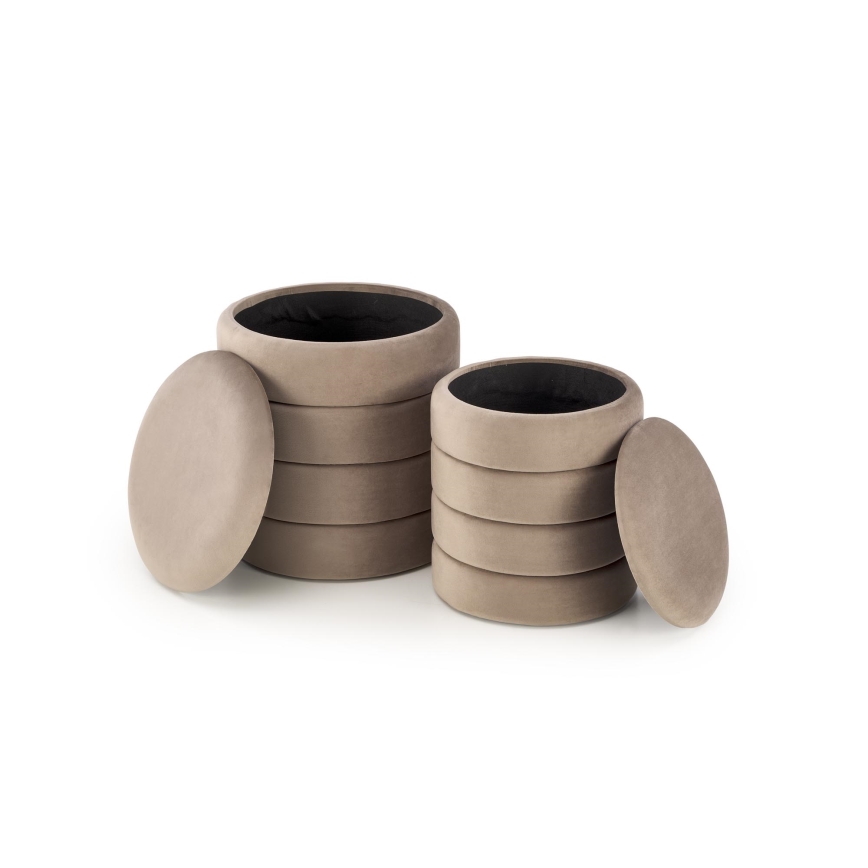 Conjunto de 2 banquetas PAX Ø 33/40 cm taupe