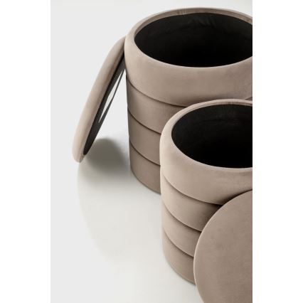 Conjunto de 2 banquetas PAX Ø 33/40 cm taupe