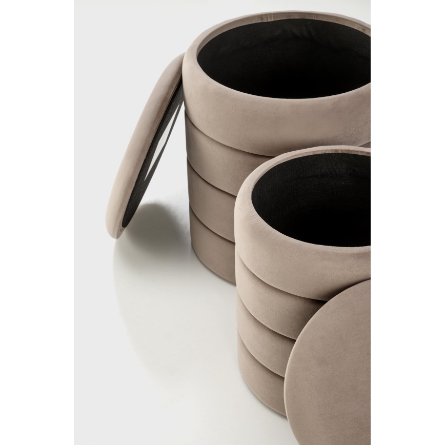 Conjunto de 2 banquetas PAX Ø 33/40 cm taupe