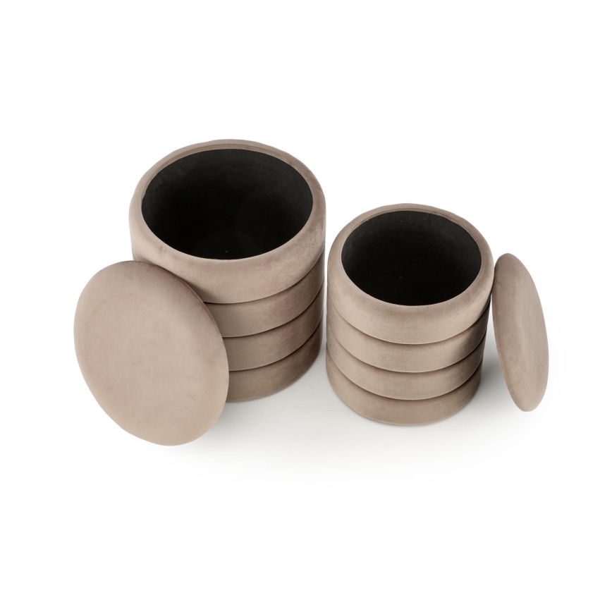 Conjunto de 2 banquetas PAX Ø 33/40 cm taupe