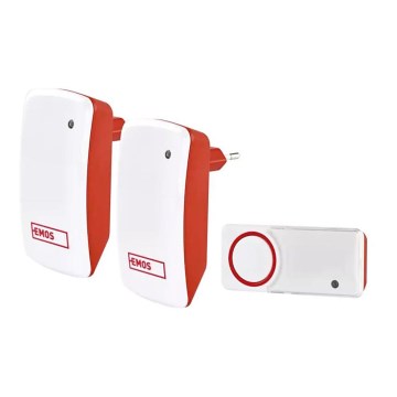 Conjunto de 2 campainhas sem fios para tomada 230V IP44