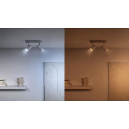 Pack de 2 lâmpadas LED dimerizáveis com sensor de movimento PAR16 GU10/4,7W/230V 2700-6500K IRC 90 Wi-Fi - WiZ