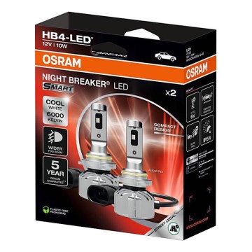 Conjunto de 2 lâmpadas LED para automóvel NIGHT BREAKER SMART HB4 P22d/10W/12V 6000K - Osram