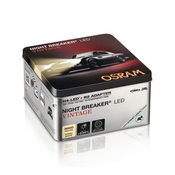 Conjunto de 2 lâmpadas LED para automóvel NIGHT BREAKER VINTAGE H4 P43T/20W/12V 3000K - Osram