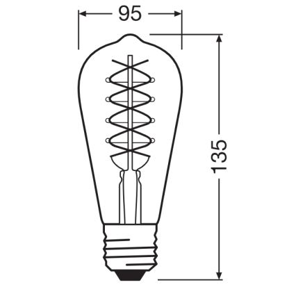 Conjunto de 2 lâmpadas LED reguláveis com filamento vintage E27/4,8W/230V 2200K - Osram