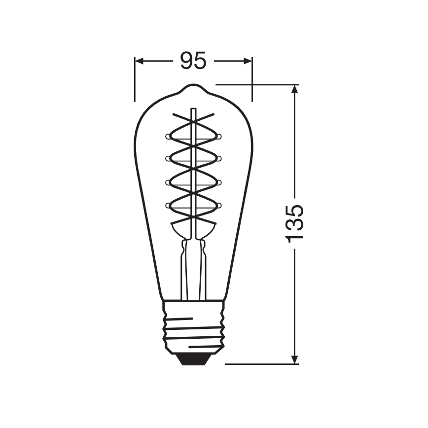 Conjunto de 2 lâmpadas LED reguláveis com filamento vintage E27/4,8W/230V 2200K - Osram