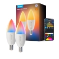 Conjunto de 2 lâmpadas LED RGBWW dimerizáveis MATTER E14/5W/230V 2700-6500K Wi-Fi - Govee