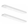 Conjunto de 2 luzes LED recarregáveis para móveis com sensor de movimento e crepúsculo VIRO LED/1,2W/3,7V 800 mAh 3000/4000/6500K 30 cm branco