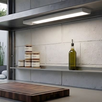 Conjunto de 2 luzes LED recarregáveis para móveis com sensor de movimento e crepúsculo VIRO LED/1,2W/3,7V 800 mAh 3000/4000/6500K 30 cm branco