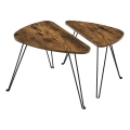 Conjunto de 2 mesas de apoio ELDUR, castanho/preto
