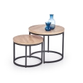 Conjunto de 2 mesas de centro JENO carvalho/preto